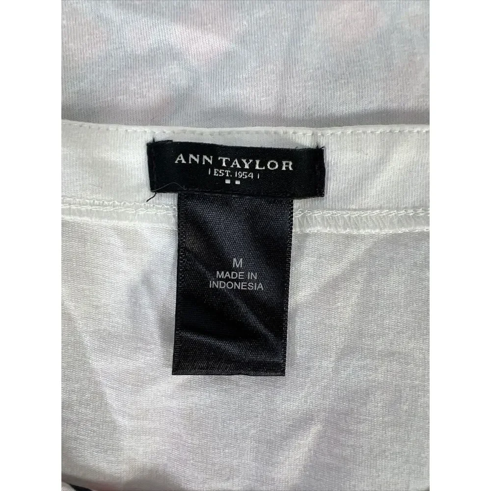 Ann Taylor Women's Pink Geometric Satin Front Tank Top - M - Picture 3 of 4
